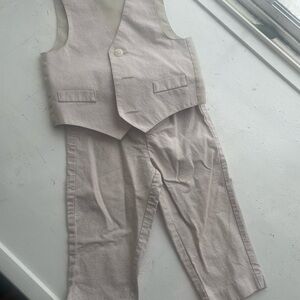 IZOD Toddler 24M Dress Pants and Vest Cotton Beige